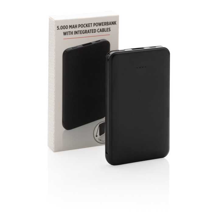 Power bank 5000 mAh, zintegrowany kabel 3 w 1