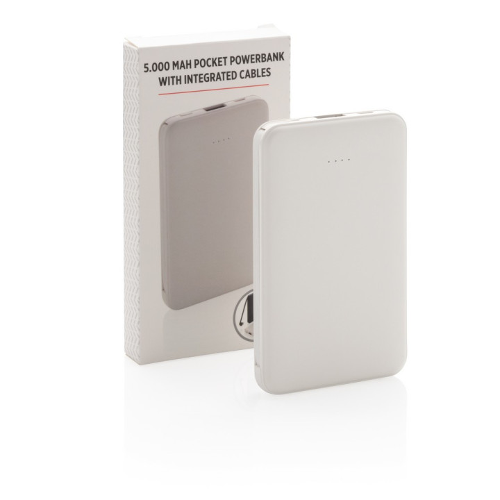 Power bank 5000 mAh, zintegrowany kabel 3 w 1