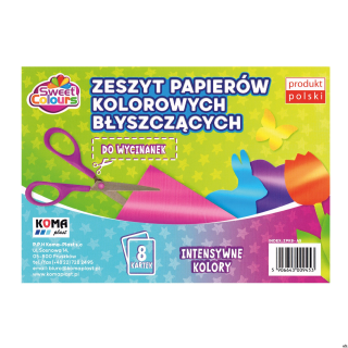 Zeszyt błyszczących papierów kolorowych A5 8 kartek Sweet Colours 09453 KOMA-PLAST
