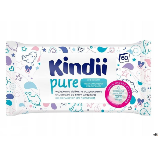 Chusteczki nawilżane KINDII pure 60 szt., 1op *035107