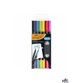 Flamastry dwustronne BIC Intensity Dual Tip Etui 6szt, 989694