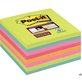 Bloczek samoprzylepny POST-IT_ Super sticky (654-8SS-RBW), 76x76mm, 8x45 kart., paleta tęczowa, 3M-70006852159