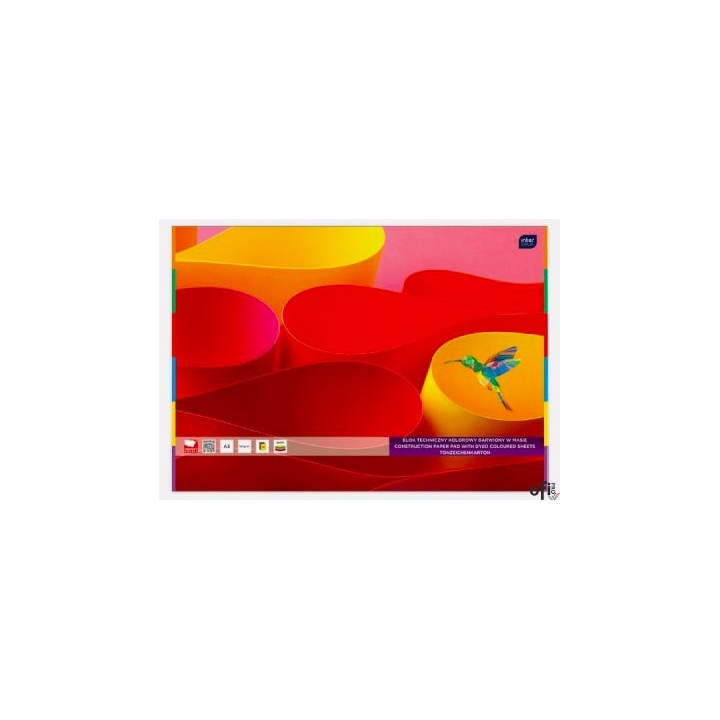 Blok techniczny kolorowy A3 20 kartek  180g , INTERDRUK 5956