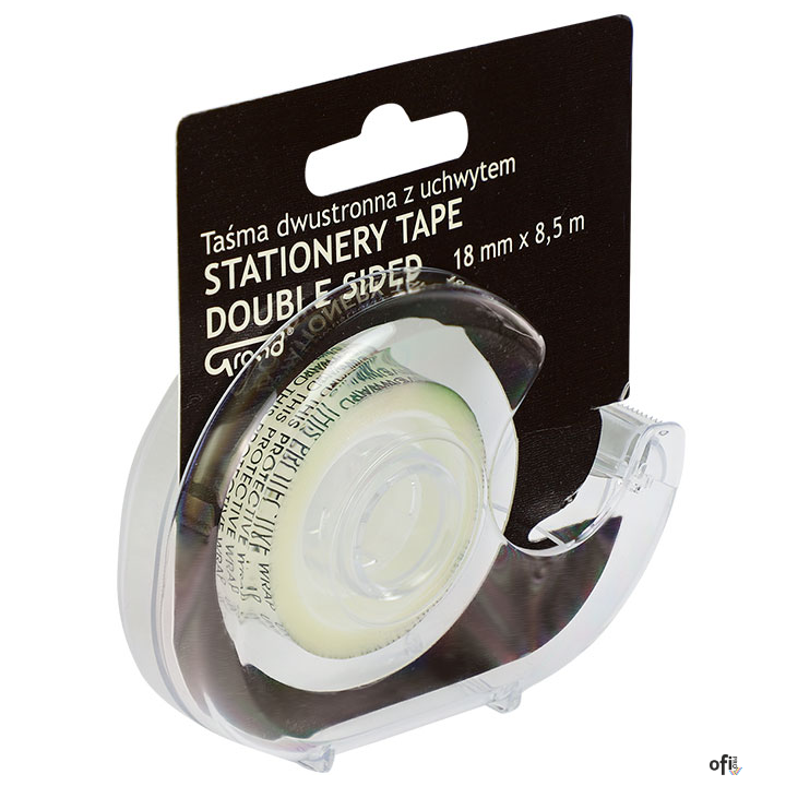 Nowy indeks tak0012025 Taśma biurowa dwustronna GRAND 18 mm x 8,5 m z dyspenserem 130-1903