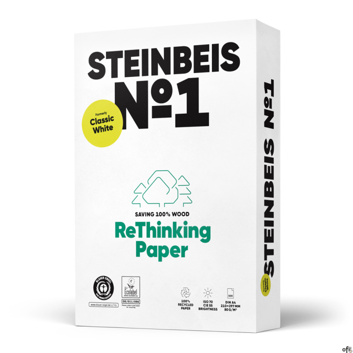 Papier STEINBEIS A4 80g natural white recyklingowy 88334295