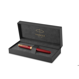 Pióro wieczne (F, stalówka ze stali) SONNET RED LACQUER GT PARKER 1931473, giftbox (X)