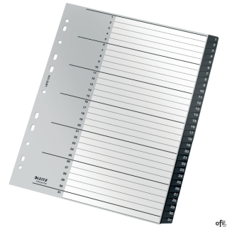 Przekładki Recycle 1 - 31, A4, PP, czarne Leitz, 12180000