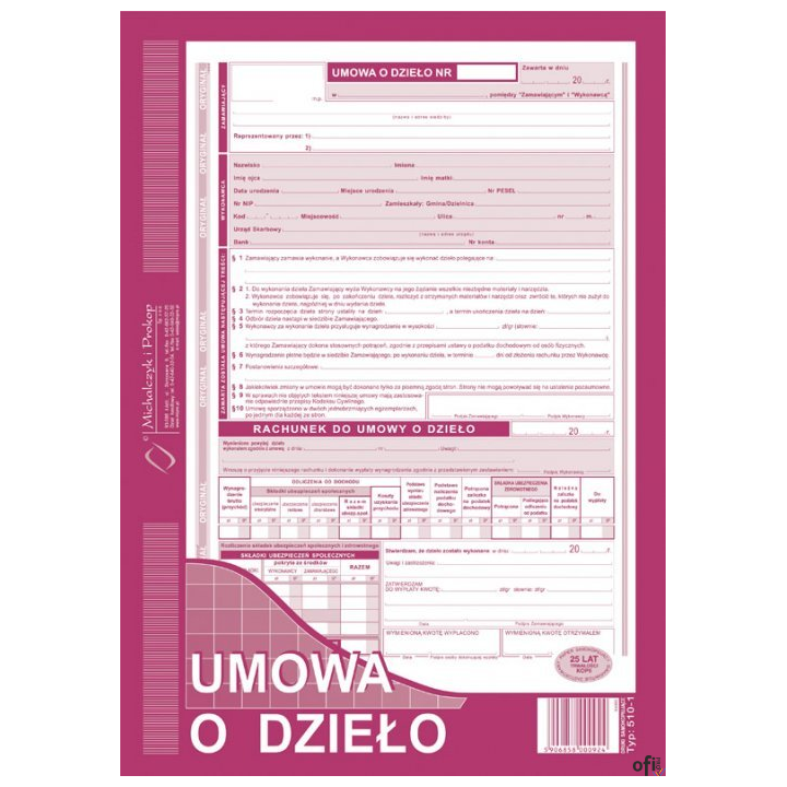 510-1H Umowa o dzieło MICHALCZYK&PROKOP A4 40 kartek
