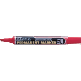 Marker permanentny MAXIFLO NLF60 czerwony ścięty z tłoczkiem PENTEL