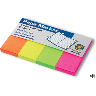 Zakładki indeksujące 50x20x4 pastelowe (4X50) OP5562004-62 KOH I NOOR