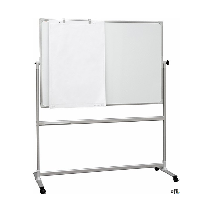 Tablica suchościeralno-magnetyczna ceramiczna obrotowo-jezdna biała 180 x 120 cm, TOS1218P3 GTO 2x3