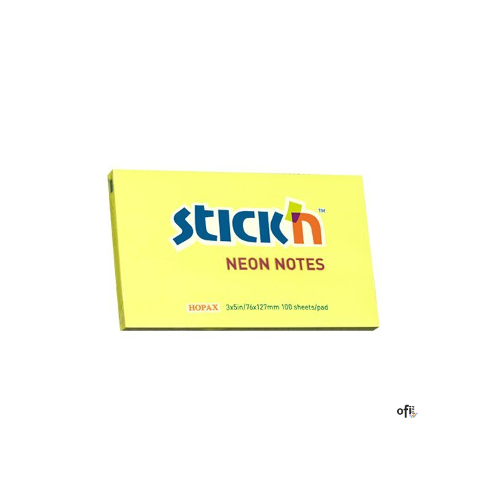 Bloczek STICKN 127x76mm żółty neonowy 100k 21135 STICKN
