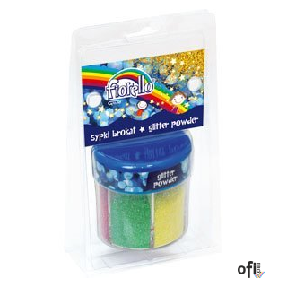 Sypki brokat FIORELLO 6 kolorów x60g w słoiczku (pastelowe) 170-2261