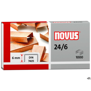 Zszywki miedziowane 24/6 1000szt NOVUS 040-0206
