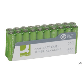 Baterie super-alkaliczne Q-CONNECT AAA, LR03, 1,5V, 20szt. KF10849