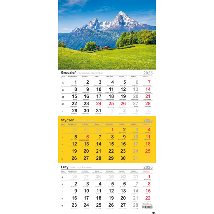 Kalendarz trójdzielny (H) 2026 Michalczyk i Prokop T-106T-01