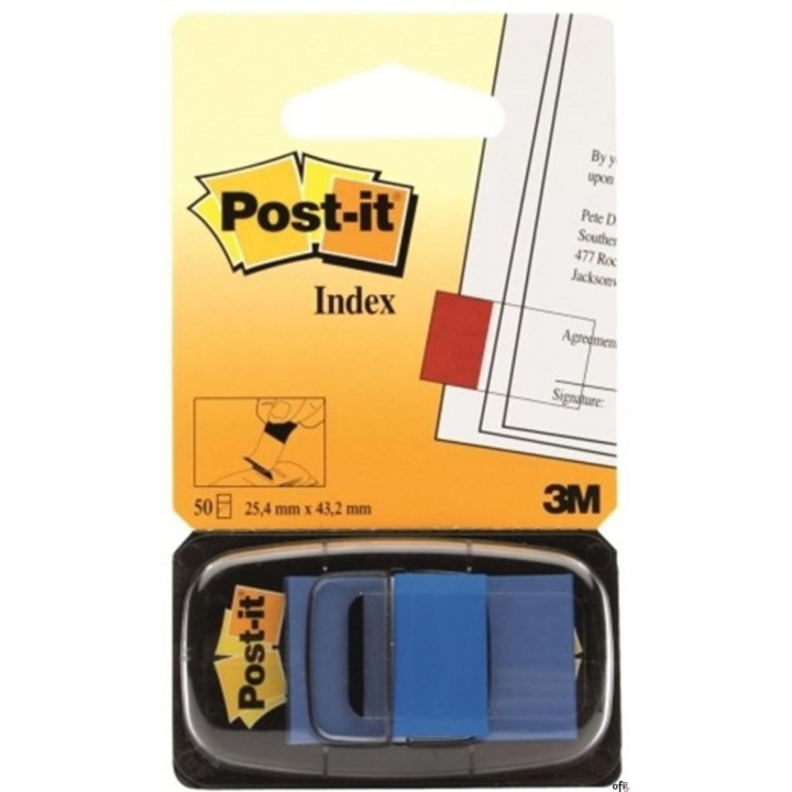 Zakładki indeksujące POST-IT 25x43mm niebieskie 680-2 50sztuk 3M