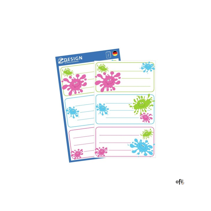 Etykiety/Naklejki do szkoły-kleksy 59668