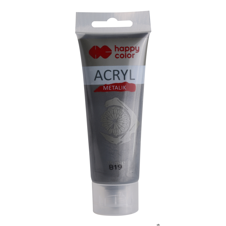 Farba akrylowa 75ml, czarne srebro, Happy Color HA 7370 0075-819 SALE
