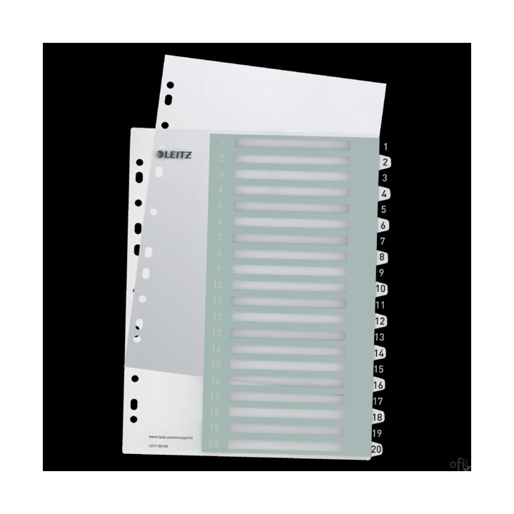 Przekładki plastikowe do nadruku tekstu na kartę, Leitz WOW, 120, biało-czarne 12170000
