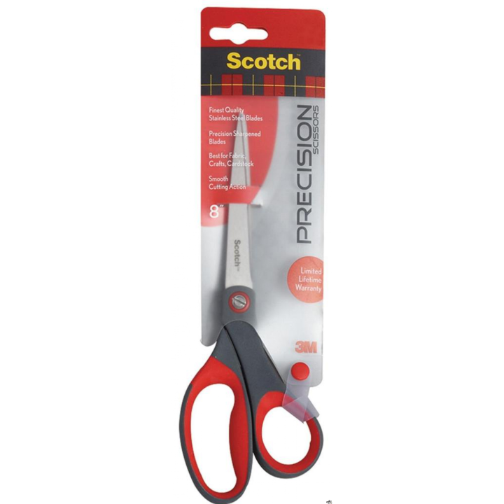 Nożyczki biurowe SCOTCH_ (1448), precyzyjne, 20,5cm, czerwono-szare