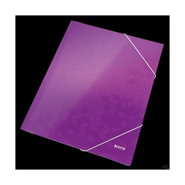 Teczka kartonowa z gumką WOW fioletowa 39820062 LEITZ