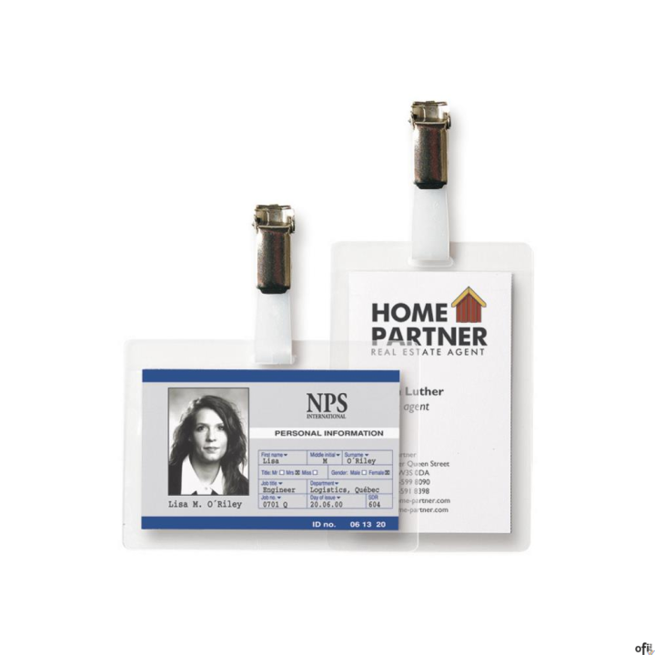 Karta identyfikacyjna (50szt.) z klipsem pozioma + wkładki a4  11131 3L