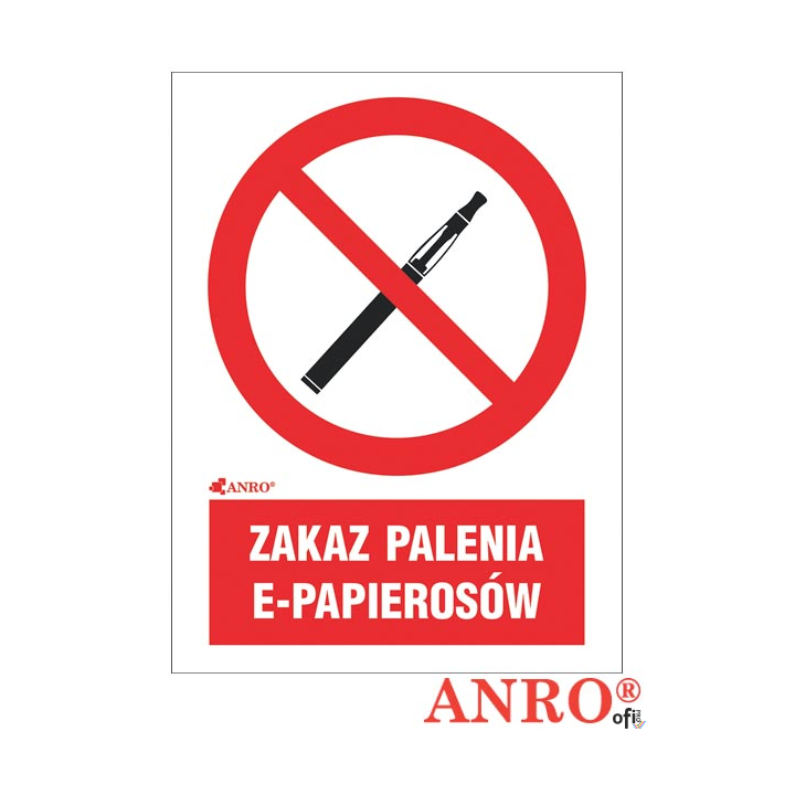 Naklejka ZAKAZ PALENIA E-PAPIEROSÓW 150X200 ZZ-12P6