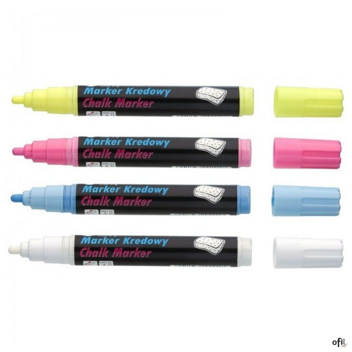 Marker kredowy, końcówka ścięta 15mm, 25g tuszu różowy TO-290 Toma