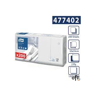 Serwetki Tork Advanced 33x33 kolor biały, celuloza (200szt.) 47740238, 2 warstwy