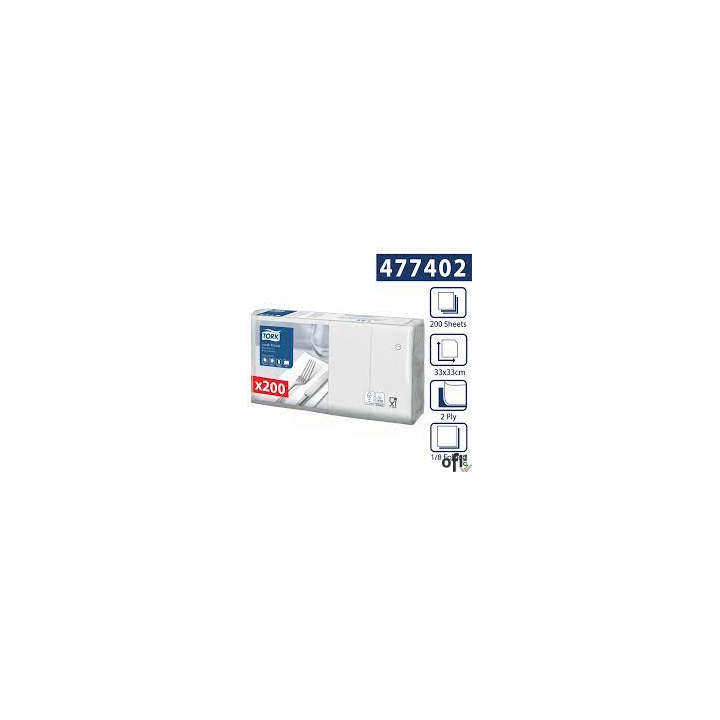 Serwetki Tork Advanced 33x33 kolor biały, celuloza (200szt.) 47740238, 2 warstwy