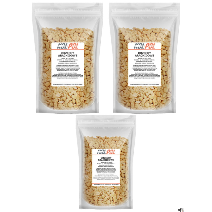 Orzechy ziemne 2,5kg orzeszki arachidowe prażone niesolone