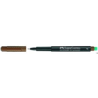 Foliopis permanentny brązowy z gumką (10 szt.) 0.6 F FABER CASTELL 151378