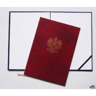 Okładka na dyplom z orłem bordowa 339-075  WARTA