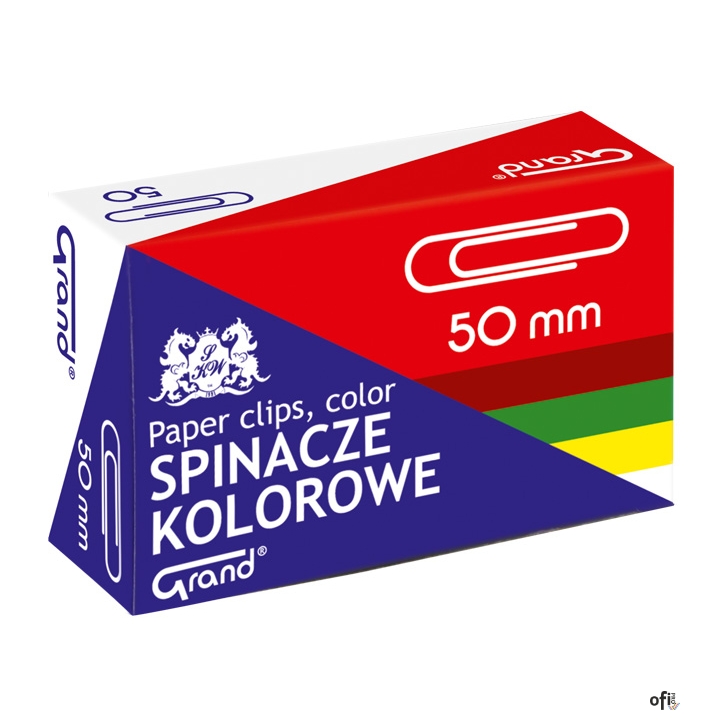 Spinacz kolorowy R-50 -50szt.GRAND 110-1661