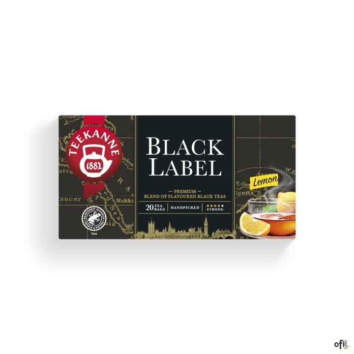 Herbata TEEKANNE Black Label cytryna 20 kopert czarna