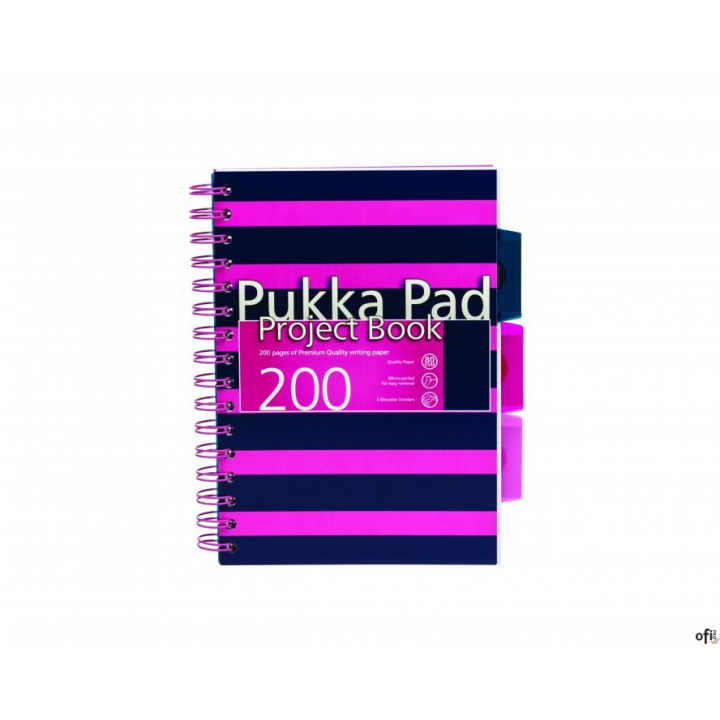Kołozeszyt  Navy A5  kr. róż/nieb. 8406/8407 7050-NVY (SQ) PUKKA PROJ.BOOK