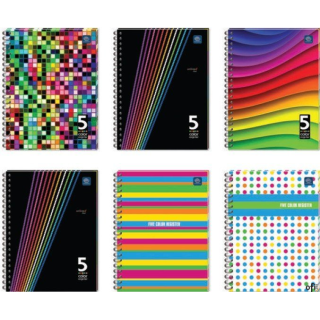 Kołozeszyt A5 100k 70g z perforacją 5 kolorów registrów INTERDRUK