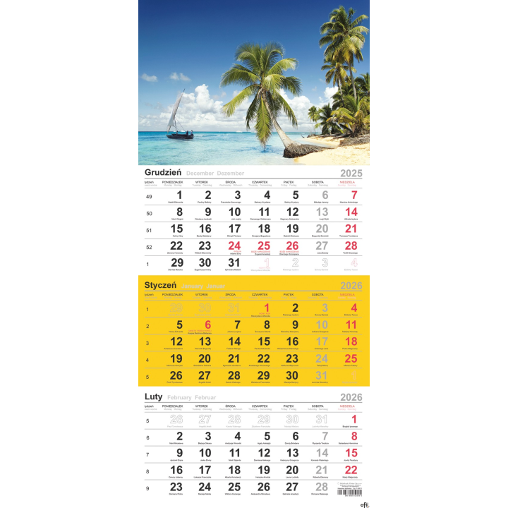 Kalendarz trójdzielny (H) 2026 Michalczyk i Prokop T-106T-07