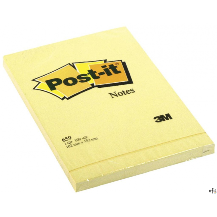 Bloczek samoprzylepny POST-IT_ (659), 152x102mm, 1x100 kart., żółty