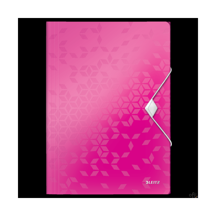 Teczka z gumką LEITZ WOW 15mm 150k A4 różowa 45990023