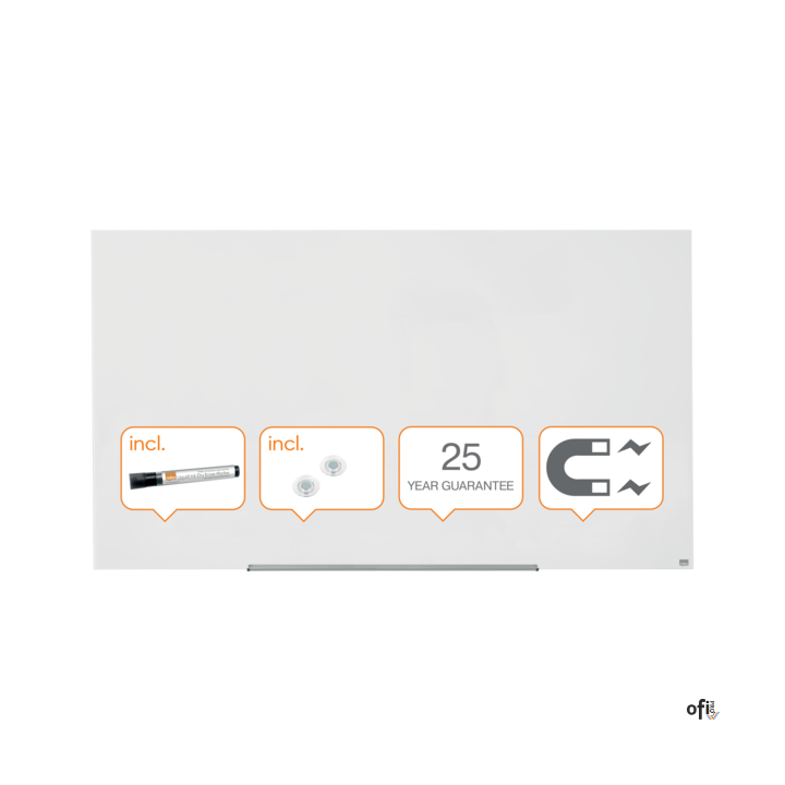 Szklana tablica Nobo Impression Pro 1883x1053mm, lśniąca biel 1905178