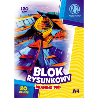 Blok rysunkowy ASTRA A4 120g, biały 20kartek 106111001