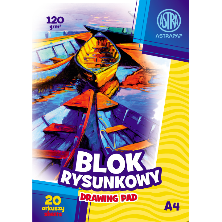 Blok rysunkowy ASTRA A4 120g, biały 20kartek 106111001
