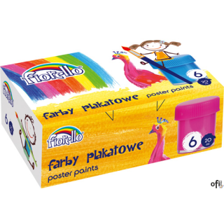 Farby plakatowe, 6 kolorów FIORELLO 170-1869