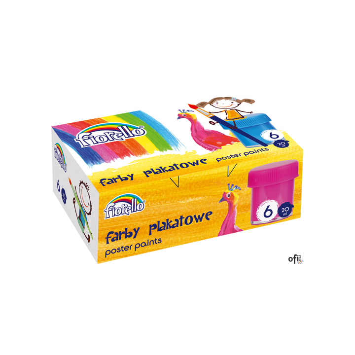 Farby plakatowe, 6 kolorów FIORELLO 170-1869