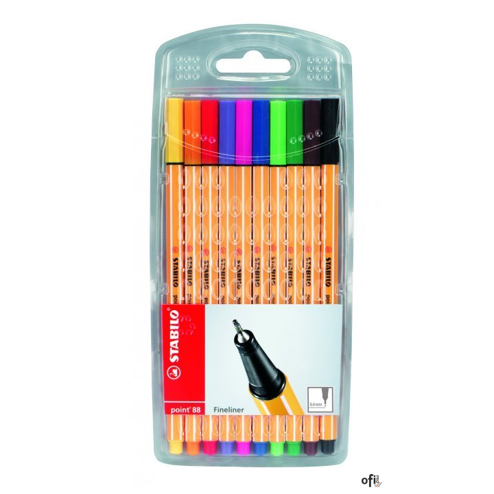 Cienkopis STABILO point 8810 0.4mm zestaw 10szt.