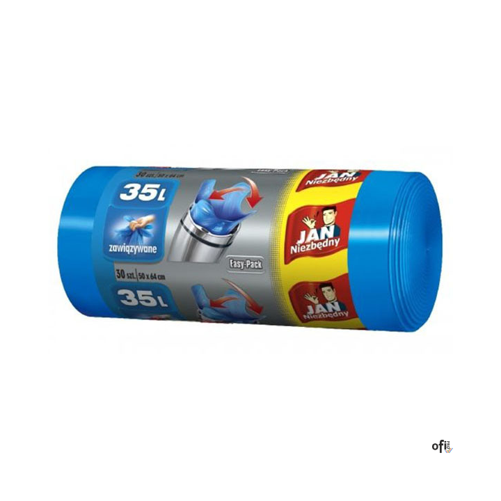 JAN NIEZBĘDNY Worki HD Easy-pack niebieskie wiązane 35l 30 szt. 32331