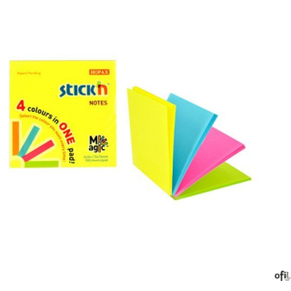 Bloczek STICKN MAGIC PAD 76x76mm neon mix kolorów 21571