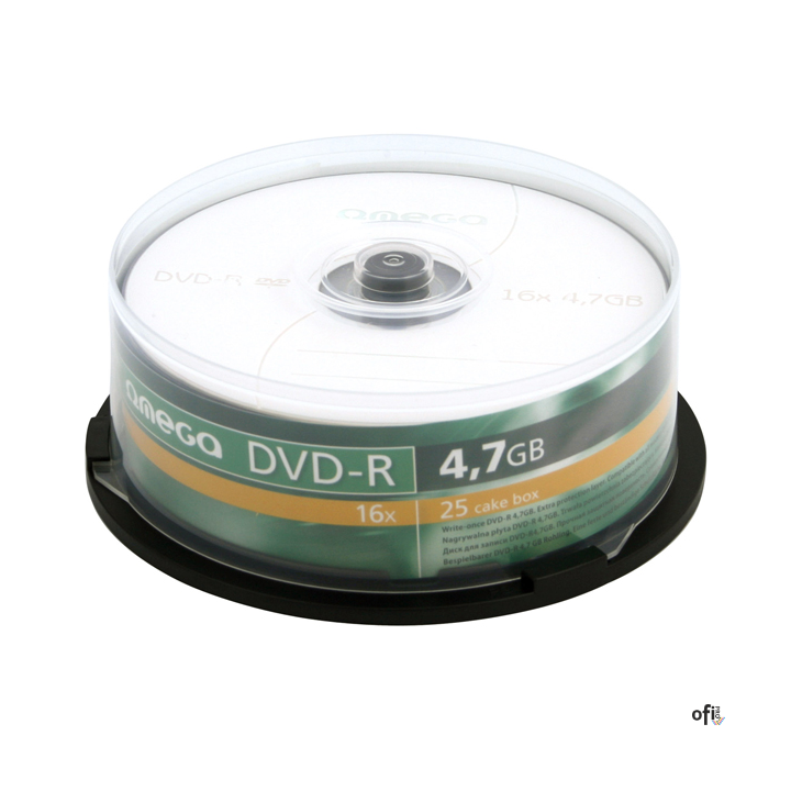Płyta OMEGA DVD+R 4,7GB 16X CAKE (25) OMD1625+